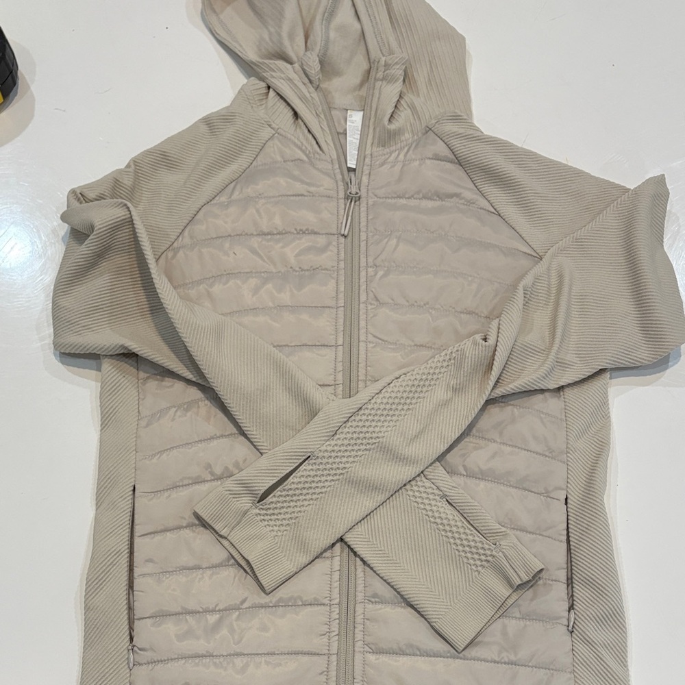 Zella Beige Hooded Vest